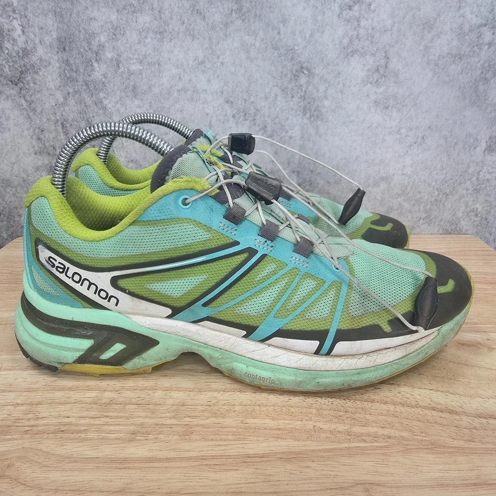 Salomon Wings Pro 2 Trail Running Shoes Womens 8 Lime Green Hiking Sneakers